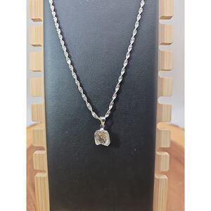 Herkimer diamond necklace W/sterling Silver 925 Chain 16in
